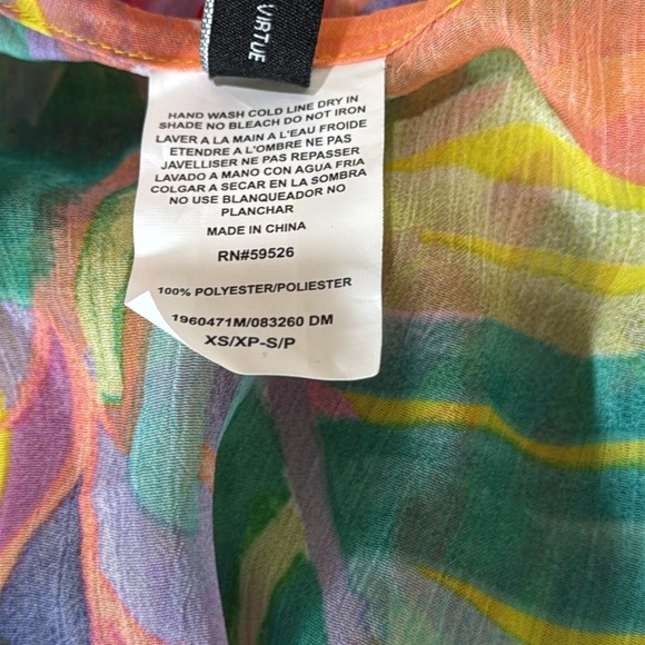 BECCA Costa Printed Bella Belted Floral Vibrant Chiffon Beach Cover Up Size XS - Picture 8 of 8